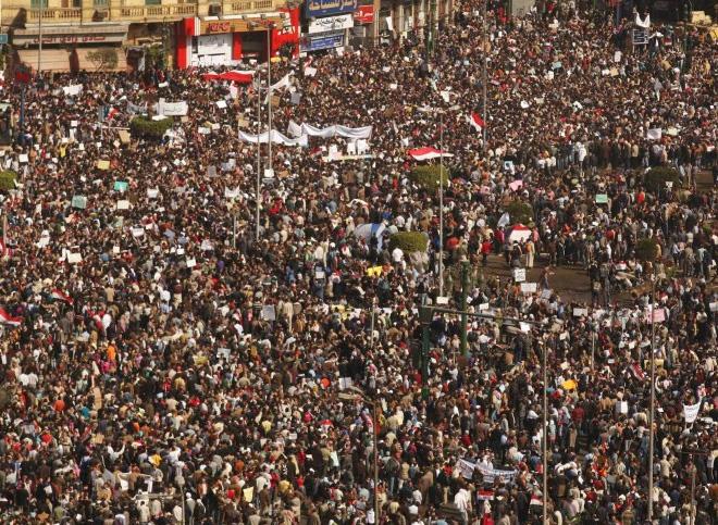 Cairo's Tahrir Square is packed with protesters demanding the downfall of a dictator