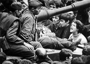 Even after the invasion of Czechoslovakia, students and youth remained in the streets to argue with soldiers