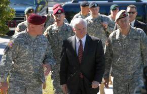 Defense Secretary Robert Gates with senior military officials