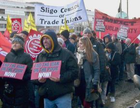 Tens of thousands march in Dublin to protest austerity and the European Union-IMF bailout