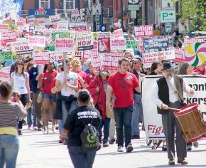 Large protests in Vermont pressed the demand for health care for all