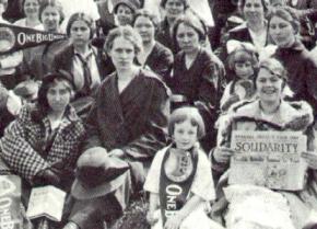 Strikers and their children during the 1912 Lawrence textile strike