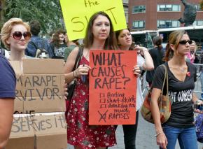 Marching at a Slutwalk demonstration in New York City