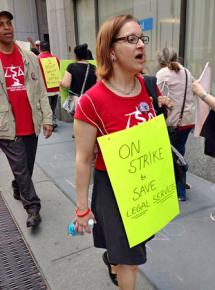 Legal Services NYC staff walk the picket line