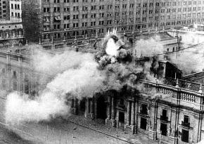 Chile's presidential palace under attack during the 1973 coup