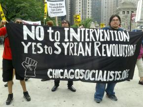 Chicago activists march against the threat of a U.S. attack on Syria
