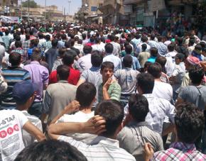 Protests in the Syrian town of Manbij