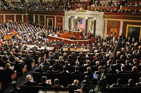 A joint session of Congress listens to President Barack Obama