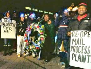 Rallying to protest the dangers of postal delivery after dark