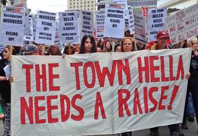 Marching in Oakland behind the call for an increased minimum wage