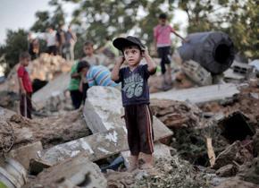 Wreckage in Gaza left behind by Israeli airstrikes