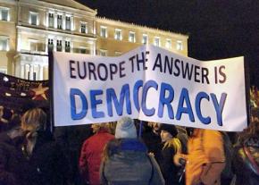 Thousands gather outside parliament to show their support for the government in its confrontation with the EU