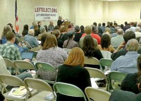 A session of the independent politics conference in Chicago