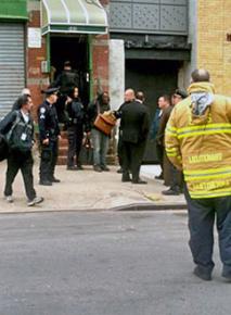 New York police surround a building where a Black family is being evicted