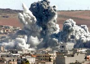 Bombs rain down on a Syrian city