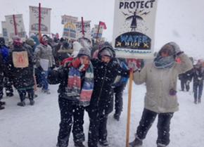 Water protectors in Standing Rock won't let a blizzard stop them