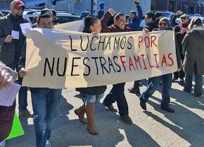 Workers at Tom Cat Bakery in Queens protest management's threat to fire undocumented employees