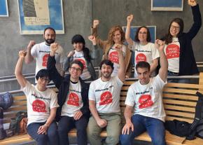 Student employees at the New School in New York City campaign for a union