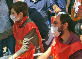 Hunger strikers Nuriye Gülmen (left) and Semih Özakça