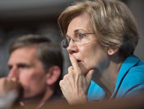 Sen. Elizabeth Warren at a session of the Senate Armed Services Committee