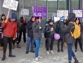 Activists rally in solidarity with the Black Pride 4 in Columbus