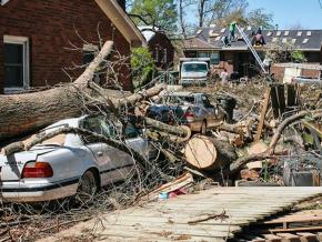 Residents at work rebuilding on the East Side of Greensboro, North Carolina