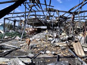 Destruction in the aftermath of a Saudi air strike in Yemen