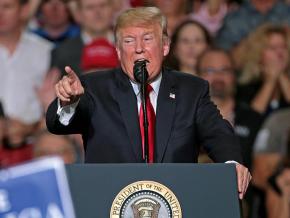 Donald Trump speaks at a Republican rally in Phoenix